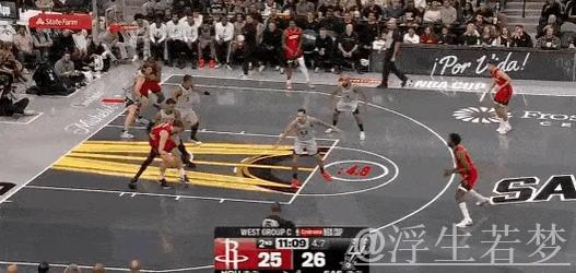 申京运球单打 低位转身挑篮得分